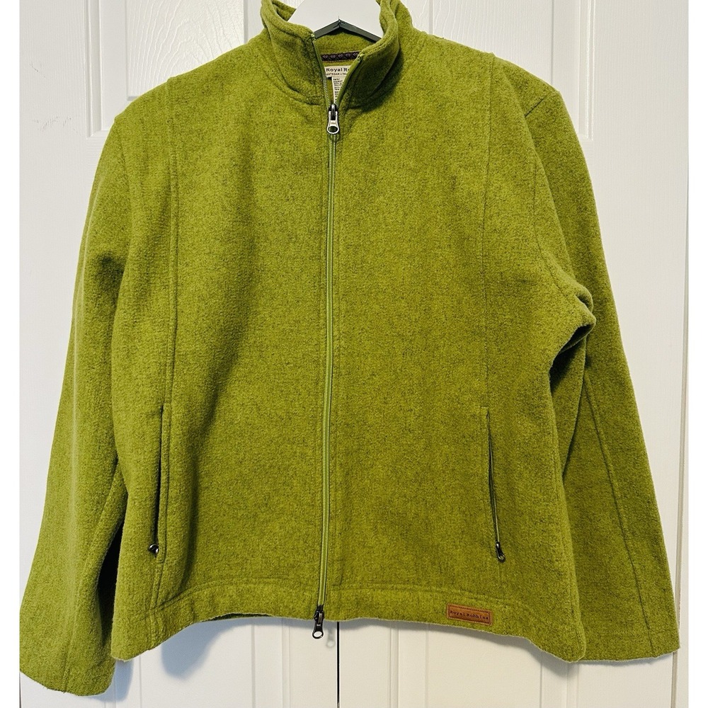 Royal Robbins Green Wool Like Texture Jacket Womens Large Acrylic‎ AD06